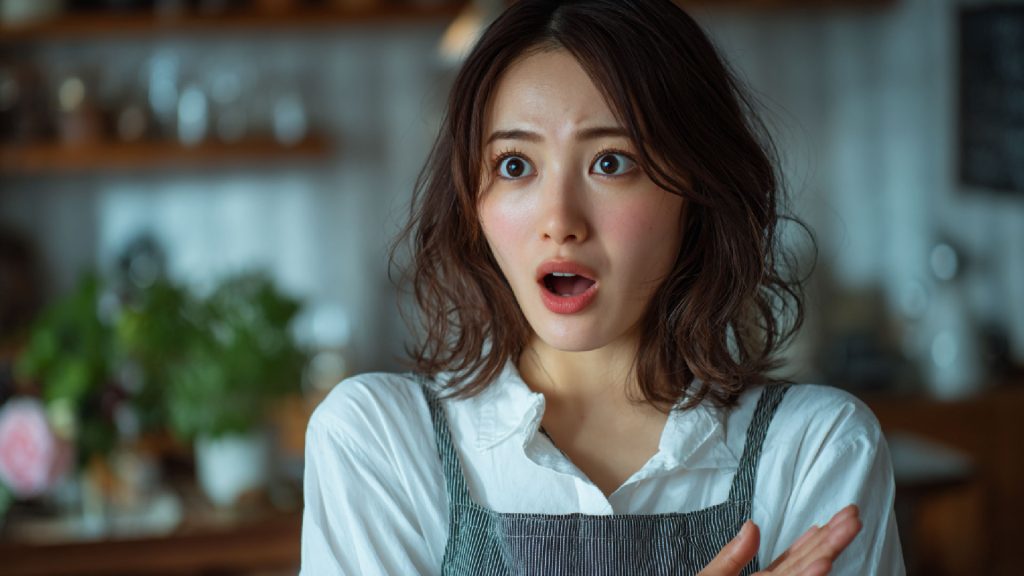 主婦が驚く様子をイメージした画像