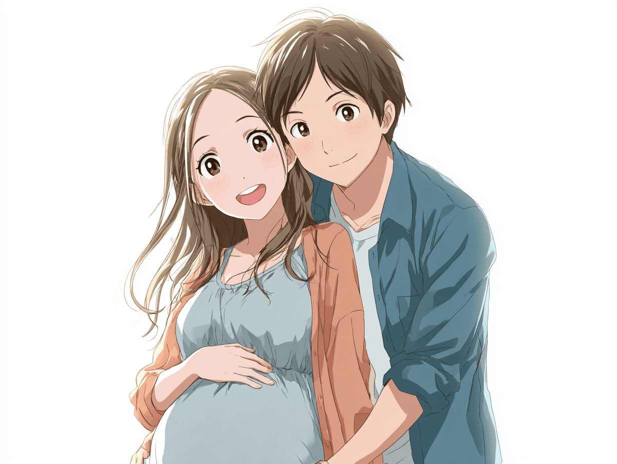 出産を控えて幸せな夫婦